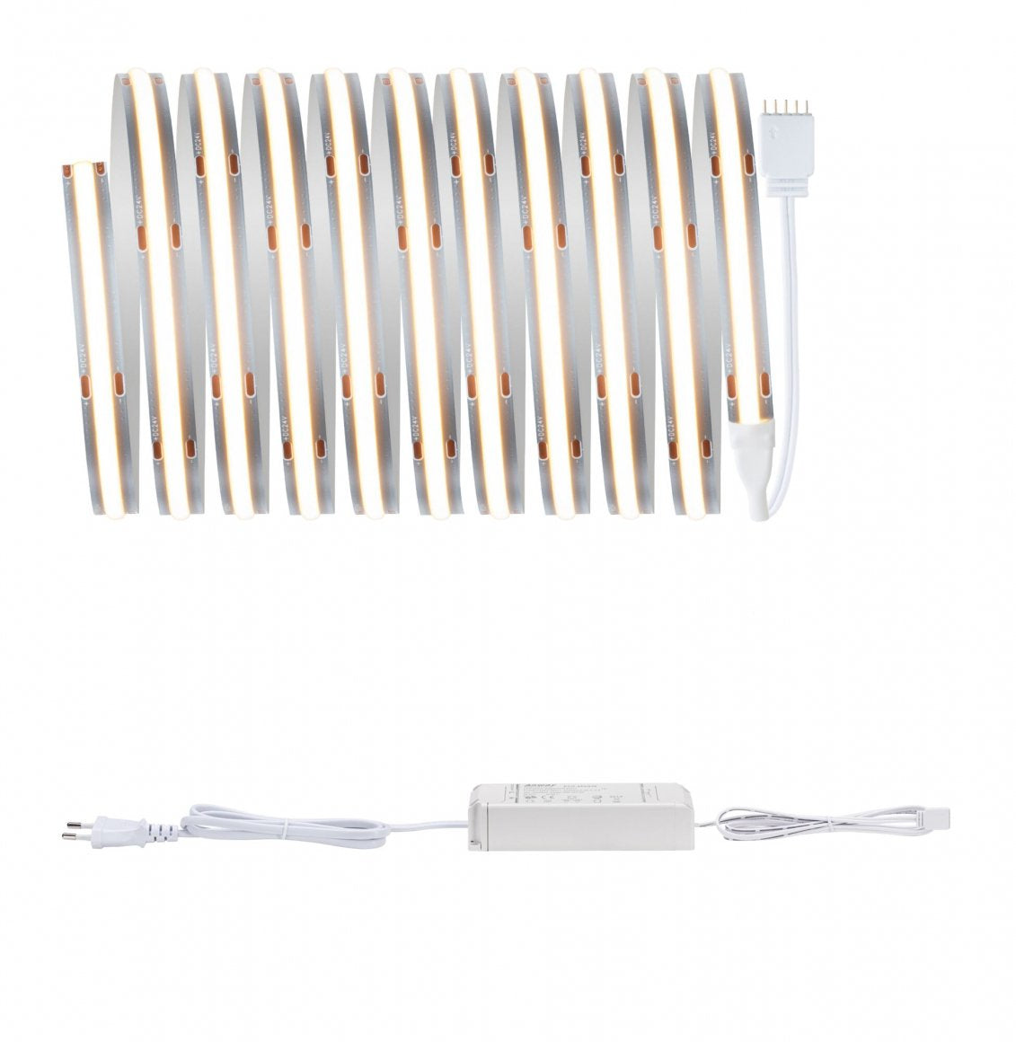 Paulmann LED-Strip – Set, 3 m, 1500 lm, 19 W, 2700 K, dimmbar, silber, inkl. Netzteil