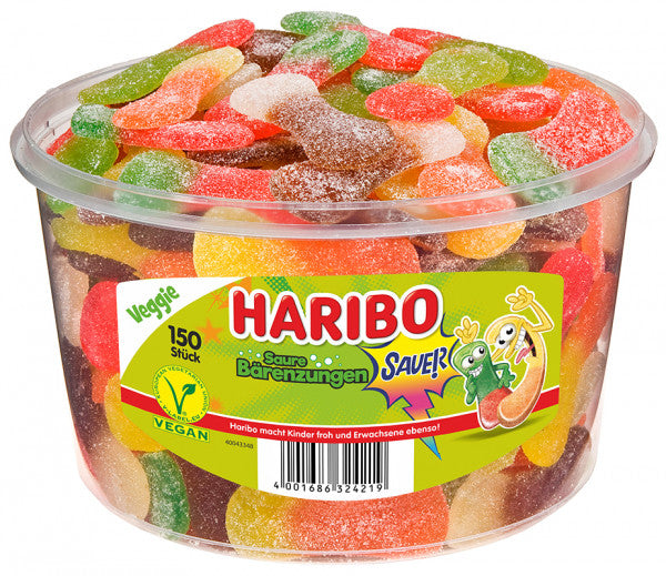 Haribo Saure Bärenzungen Fruchtgummi, vegan – 1,035 kg