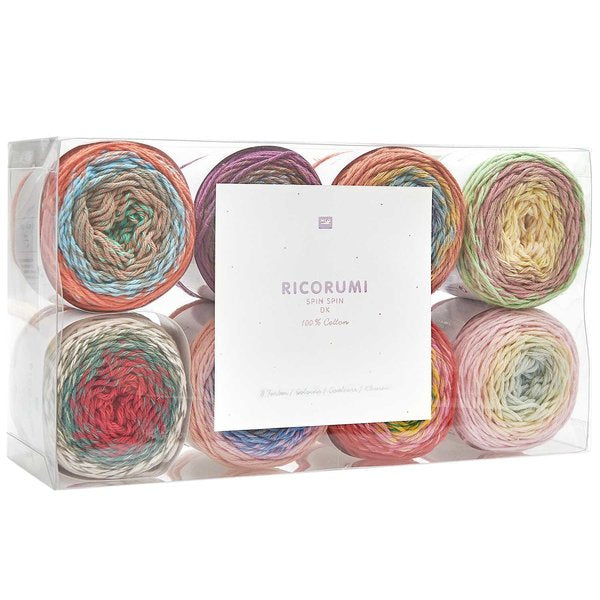 Rico Design Ricorumi Spin Spin Garn Mehrfarbig – 8× 50 g, 115 m, 100% Baumwolle, Nadel 3 mm