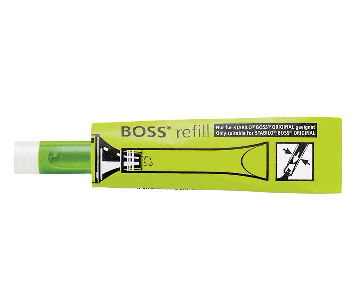 STABILO BOSS ORIGINAL Textmarker Nachfülltinte – Neongrün, für STABILO BOSS ORIGINAL, GREEN BOSS, 20er-Pack
