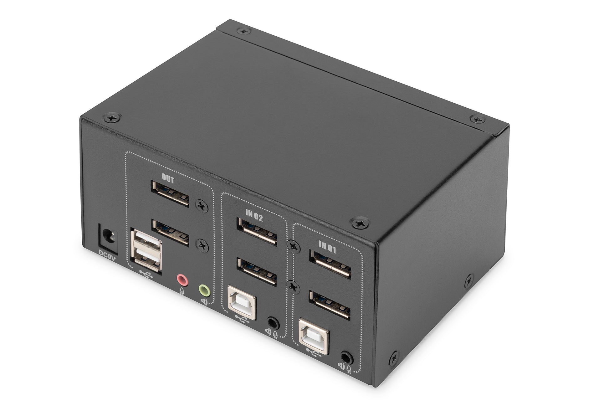 Digitus KVM-Switch, 2-Port, Dual Display, DisplayPort/USB 2.0, 4K (3840 × 2160), Audio