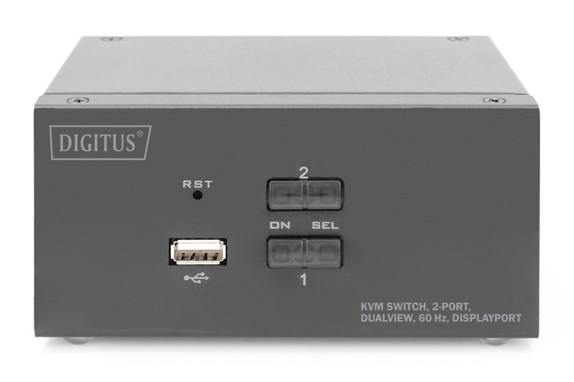 Digitus KVM-Switch, 2-Port, Dual Display, DisplayPort/USB 2.0, 4K (3840 × 2160), Audio