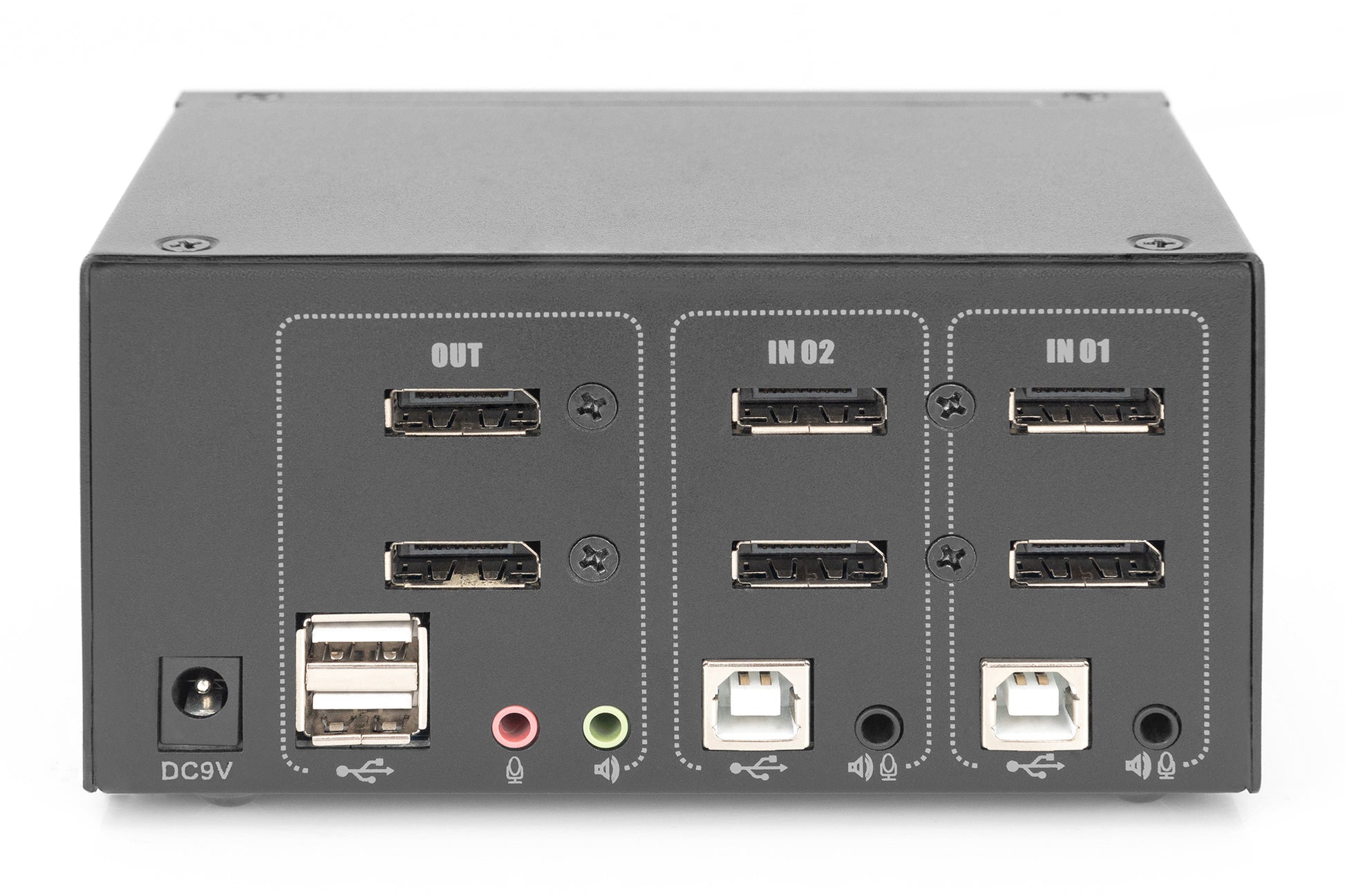 Digitus KVM-Switch, 2-Port, Dual Display, DisplayPort/USB 2.0, 4K (3840 × 2160), Audio