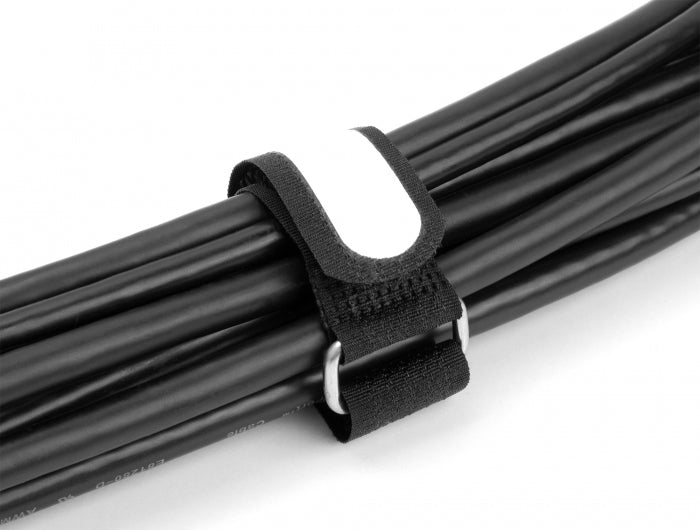 DeLOCK Klettkabelbinder, 457×25 mm, 5er-Pack – schwarz