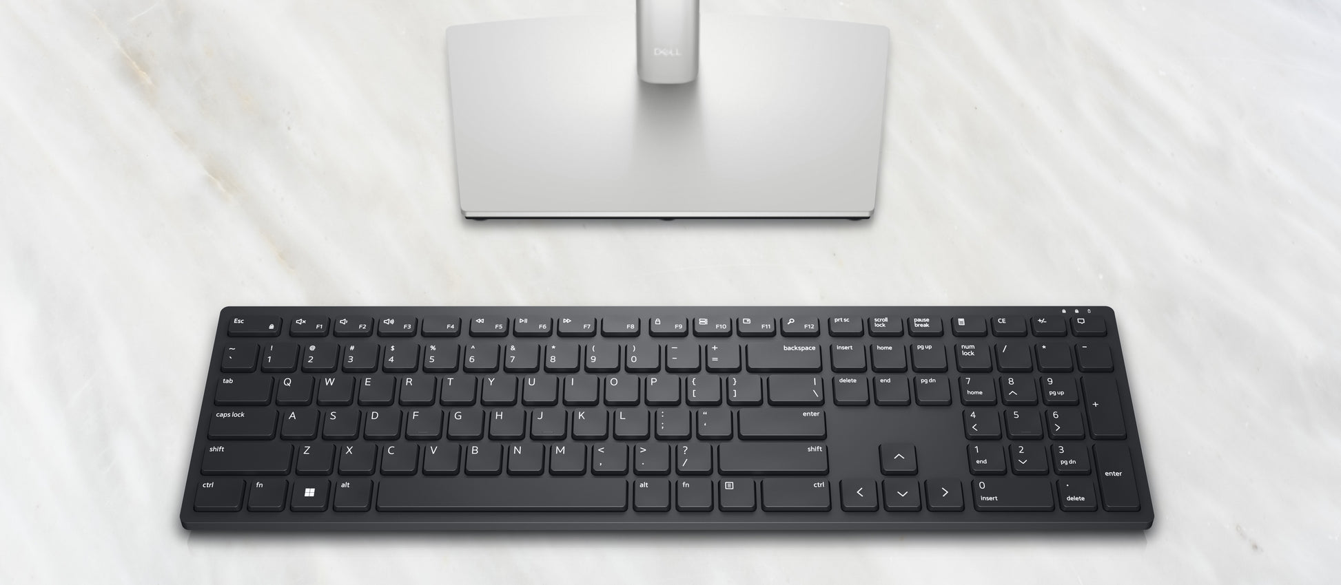 DELL KB500 – Tastatur, kabellos (2,4 GHz), FR-Layout (FR), Fullsize (mit Ziffernblock), Scissor, schwarz