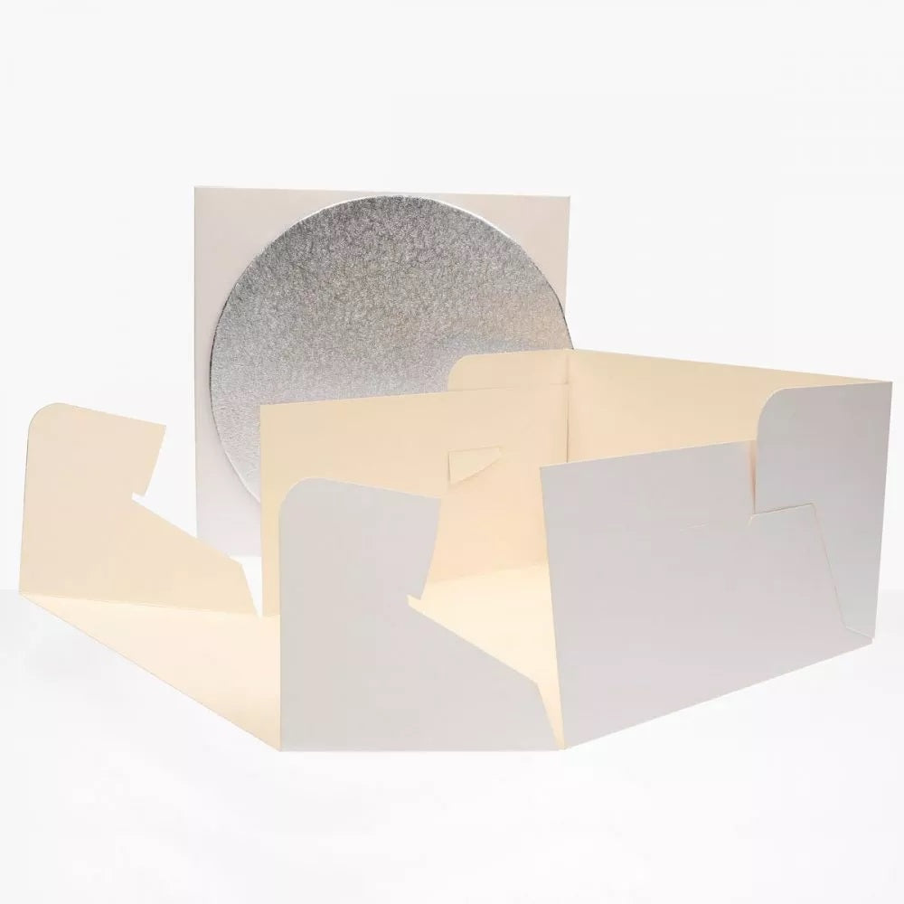 FunCakes Tortenbox – 302 × 302 × 150 mm, Karton, weiss – 1 Stk.