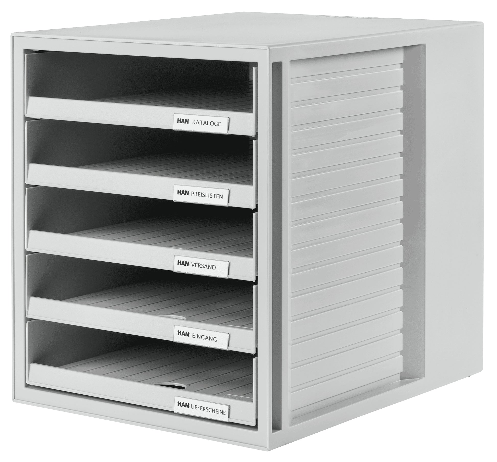 HAN Schubladenelement – 5 Schubladen, Grau, Polystyrol (PS), B 330 × H 320 × T 275 mm