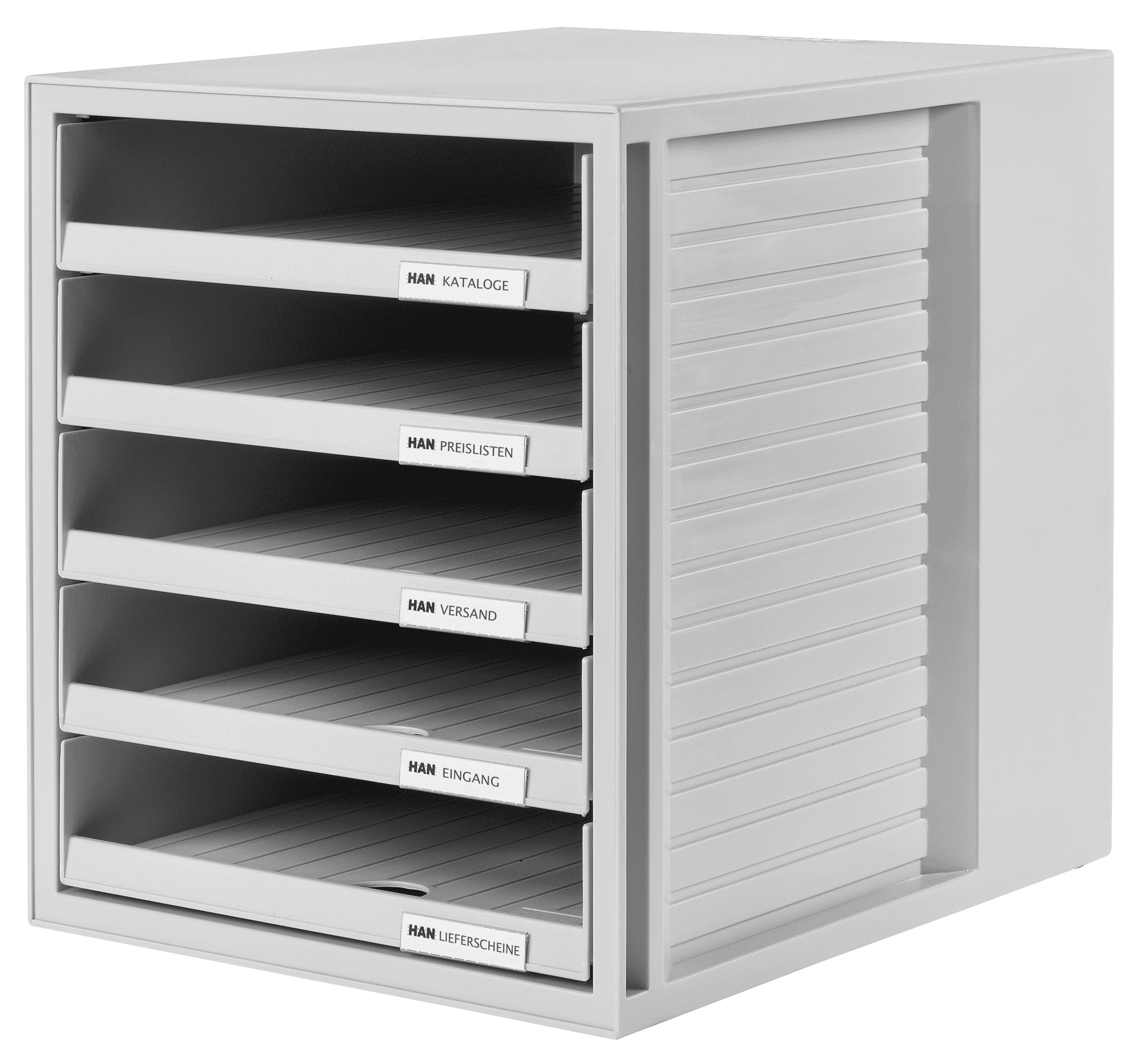 HAN Schubladenelement – 5 Schubladen, Grau, Polystyrol (PS), B 330 × H 320 × T 275 mm
