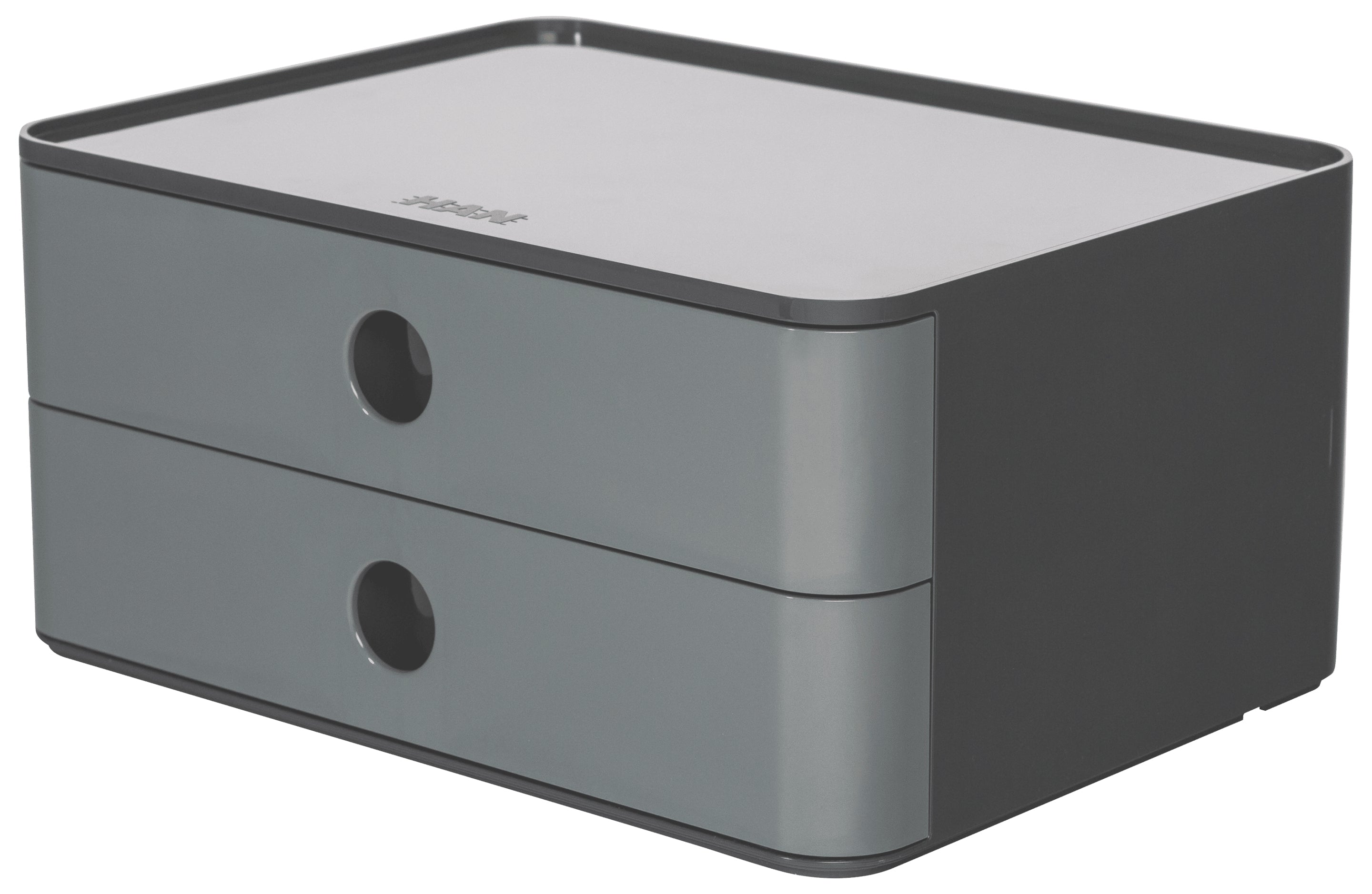 HAN Allison Smart-Box Plus Schubladenelement – 2 Schubladen, Grau/Schwarz, ABS, Polystyrol (PS)