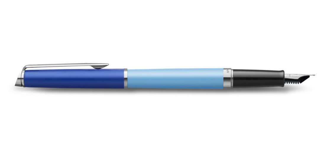 Waterman Hémisphère Colour Blocking – M-Feder (Edelstahl), Schwarz/Blau