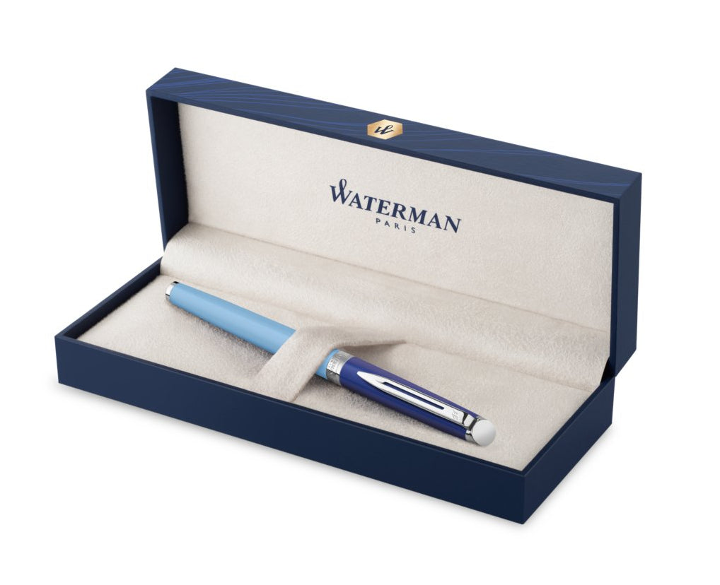 Waterman Hémisphère Colour Blocking – M-Feder (Edelstahl), Schwarz/Blau