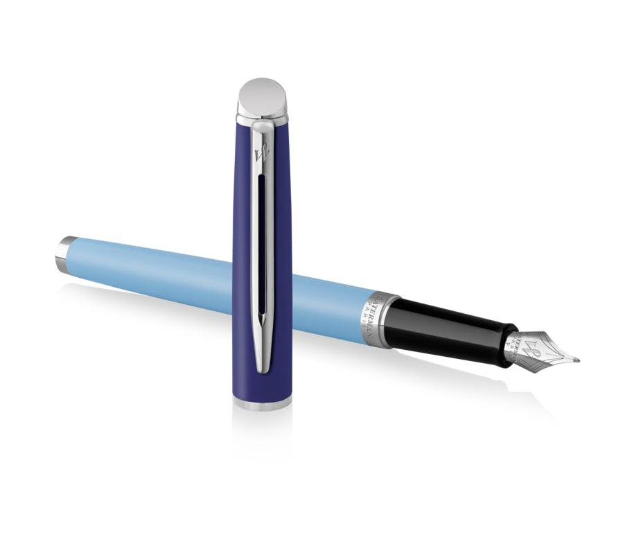 Waterman Hémisphère Colour Blocking – M-Feder (Edelstahl), Schwarz/Blau