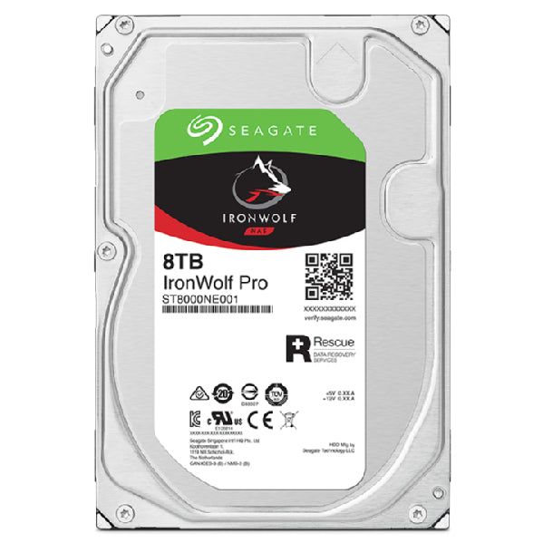 Seagate IronWolf Pro 8 TB – 3,5" SATA 6 Gbit/s, 7200 U/min, 256 MB Cache, NAS