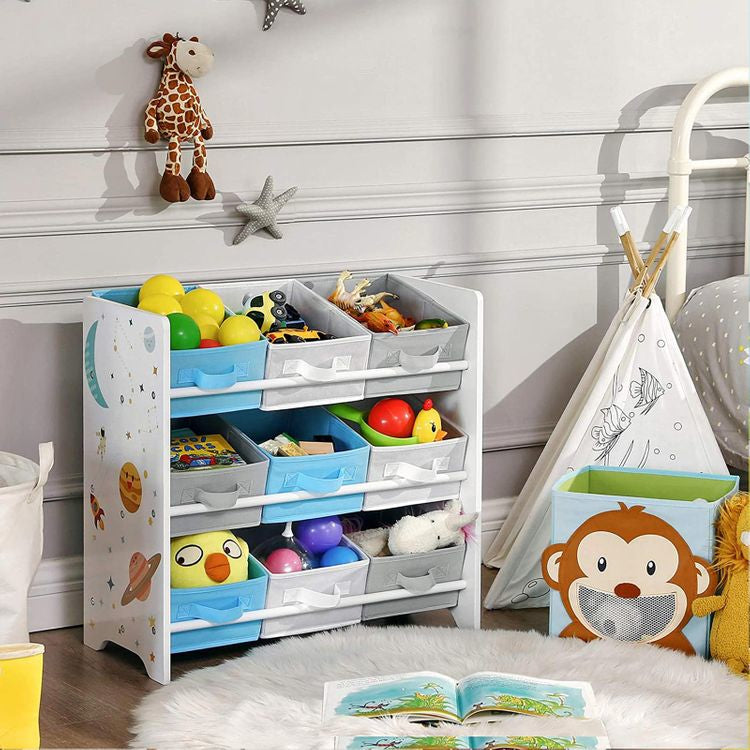 Songmics Büro-/Lagerregal freistehend, GKR33WT – 9 Böden – 62,5 × 29,5 × 60 cm – Weiss – Holz/Stahl