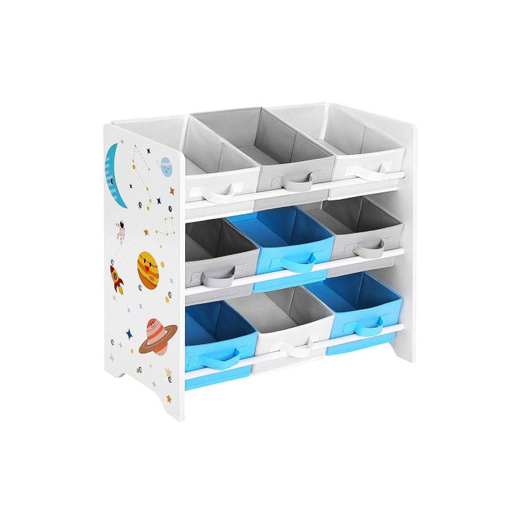Songmics Büro-/Lagerregal freistehend, GKR33WT – 9 Böden – 62,5 × 29,5 × 60 cm – Weiss – Holz/Stahl