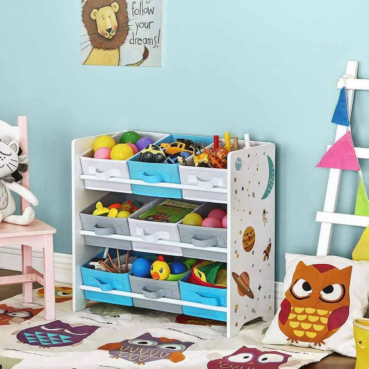 Songmics Büro-/Lagerregal freistehend, GKR33WT – 9 Böden – 62,5 × 29,5 × 60 cm – Weiss – Holz/Stahl