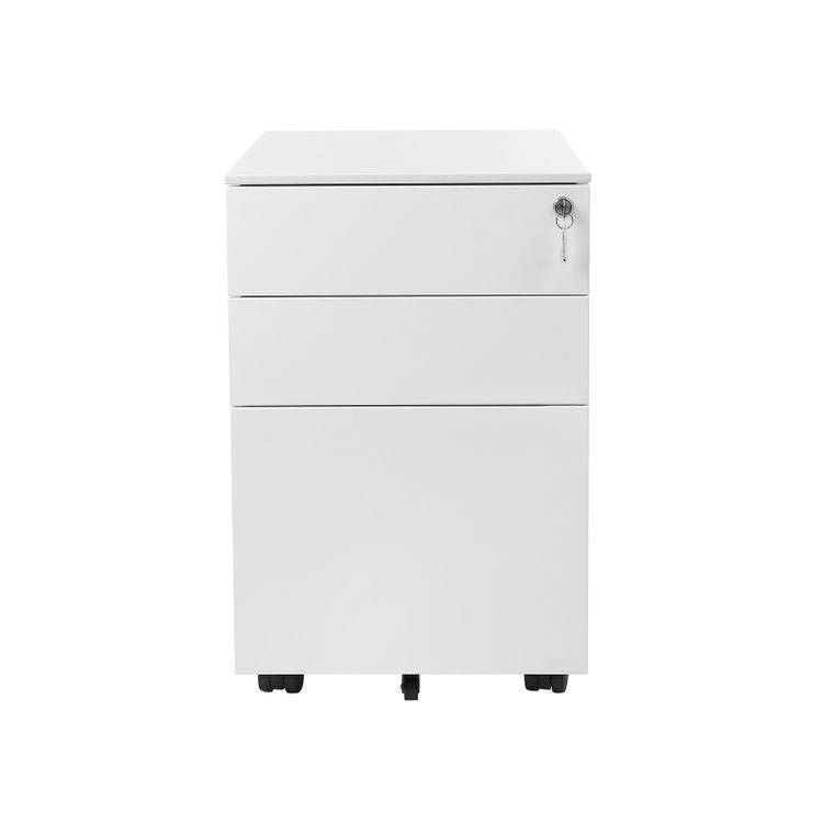 Songmics Rollcontainer – Stahl, weiss, abschliessbar, 39 × 60 × 52 cm