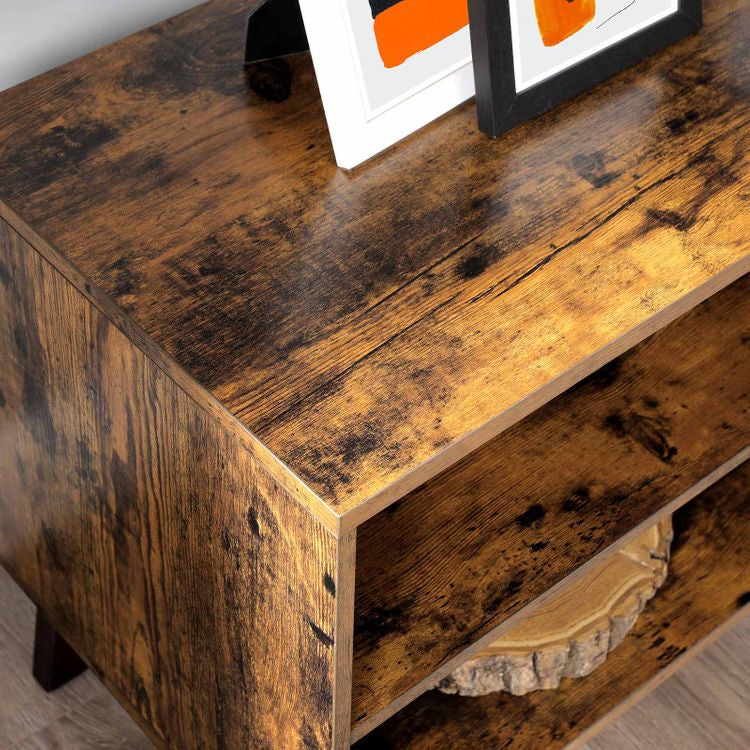 Songmics Vasagle TV-Möbel für TVs bis 55" – 140 × 40 × 50 cm – Spanplatte – Braun – mit 2 Regalen, 2 Türen
