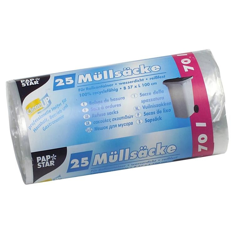 Weita Mehrzweckbeutel – 70 l, PE, transparent, 575 × 1'000 mm, 25 Stk