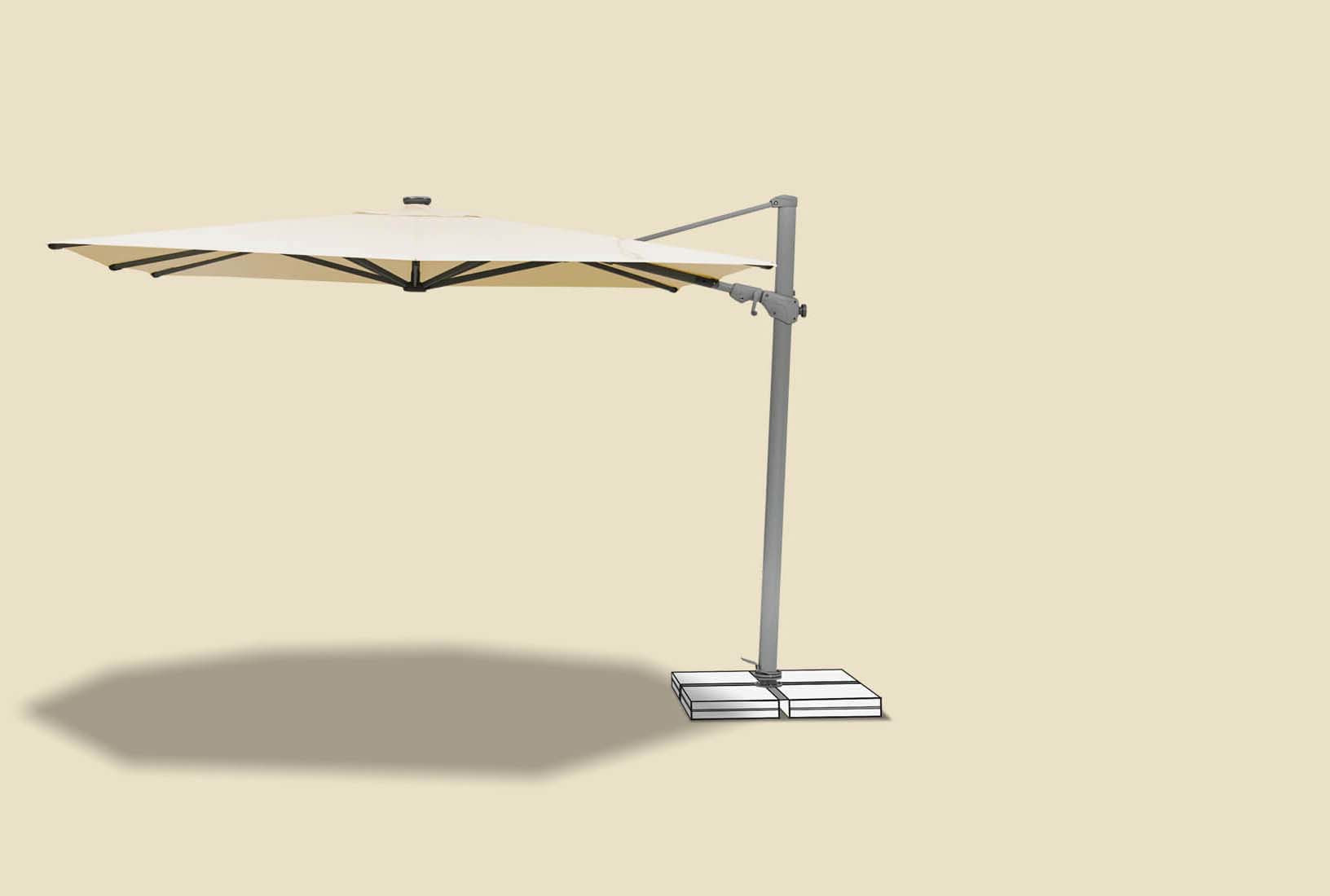 Suncomfort by Glatz Balkonschirm – 300 × 300 × 253 cm – Polyester & Aluminium, hellgrau