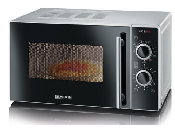Severin Kombi-Mikrowelle MW 7771 – 20 l, Grill, 700 W – Schwarz/Silber