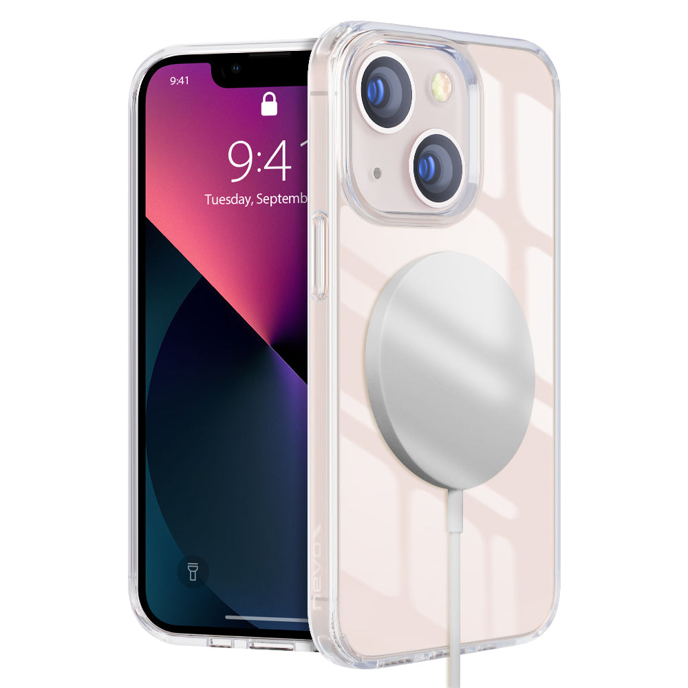 nevox StyleShell SHOCKFlex Backcover – für Apple iPhone 16, MagSafe, PC+TPU, Transparent