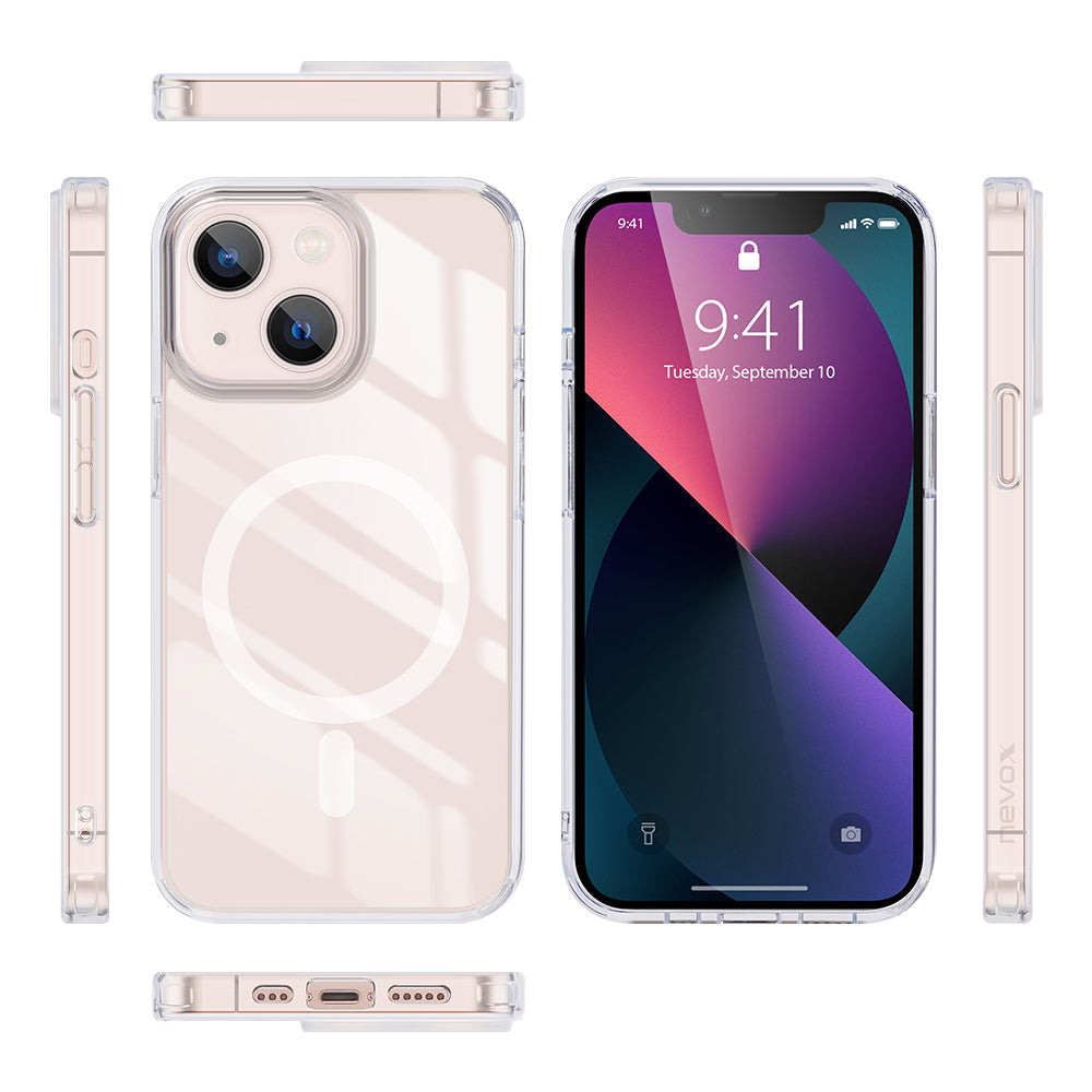 nevox StyleShell SHOCKFlex Backcover – für Apple iPhone 16, MagSafe, PC+TPU, Transparent