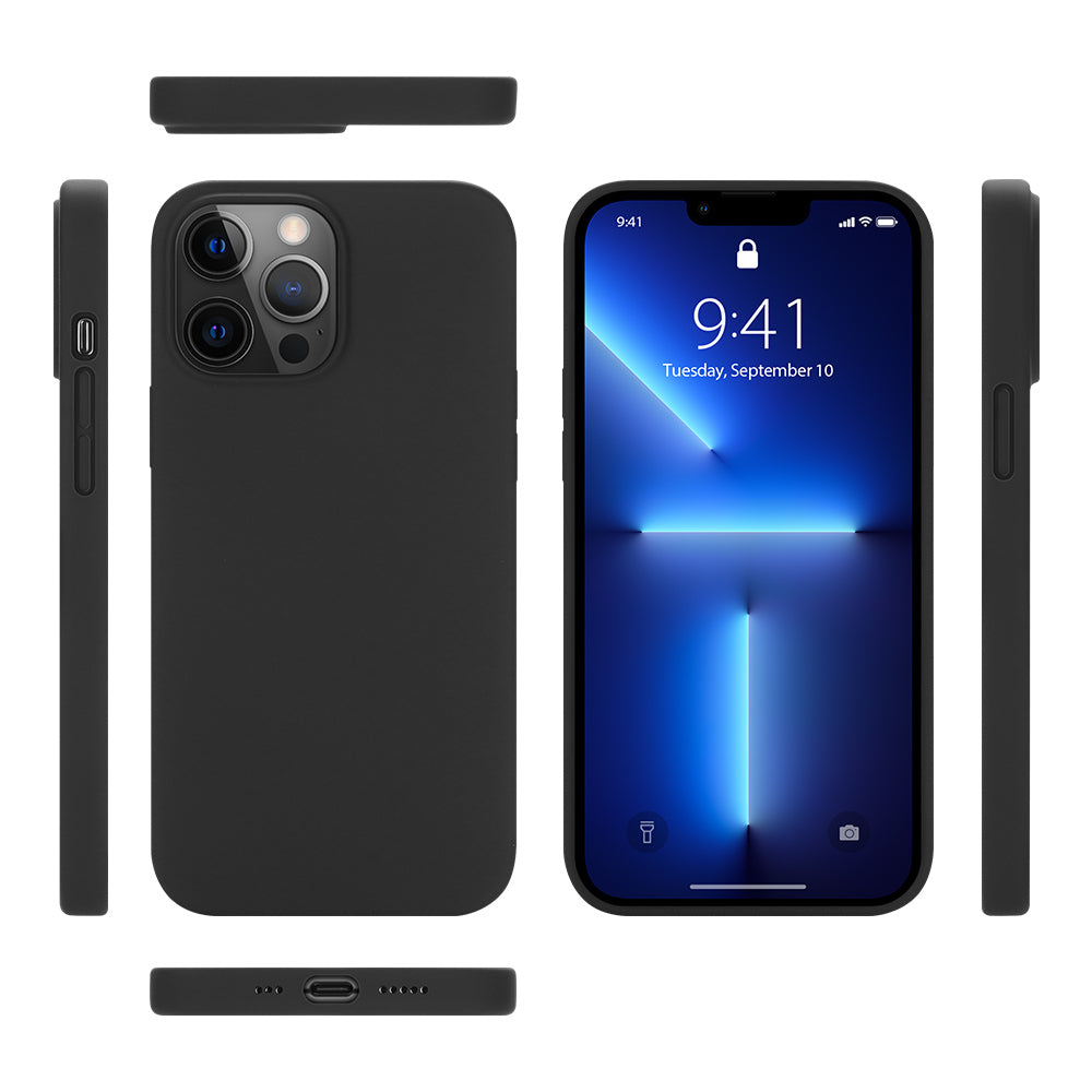 nevox StyleShell SHOCK Backcover – für Apple iPhone 15 Pro, PC+Silikon+Mikrofaser, Schwarz