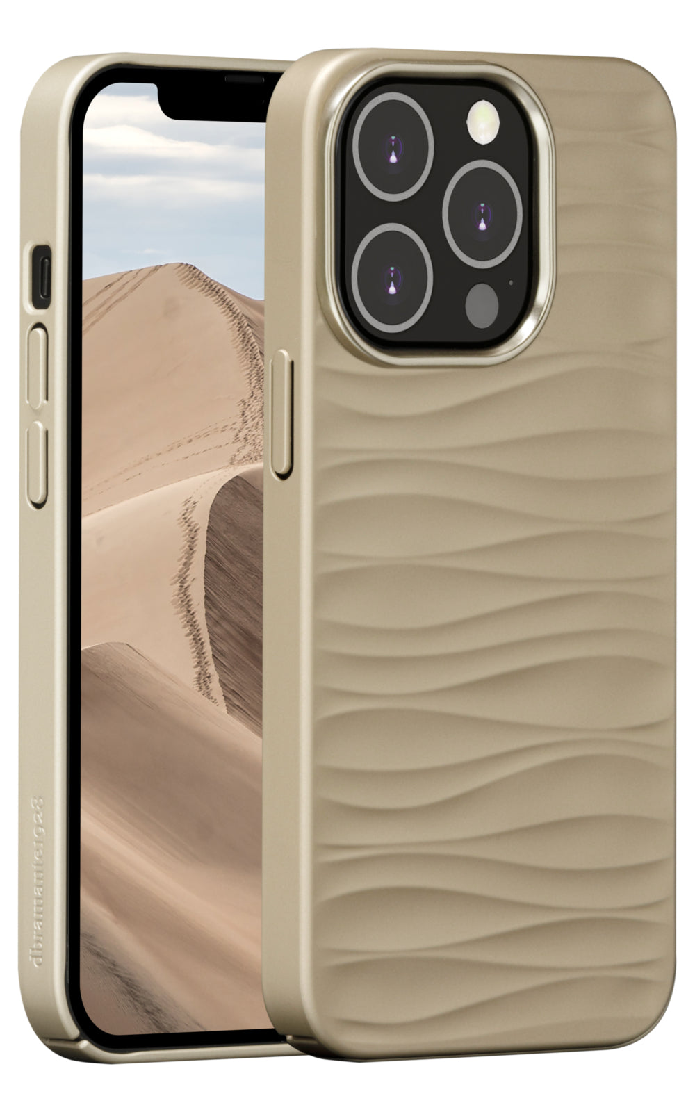 dbramante1928 Backcover – für Apple iPhone 14 Pro, Recycling-Kunststoff, Sand, bis 1,2 m sturzsicher