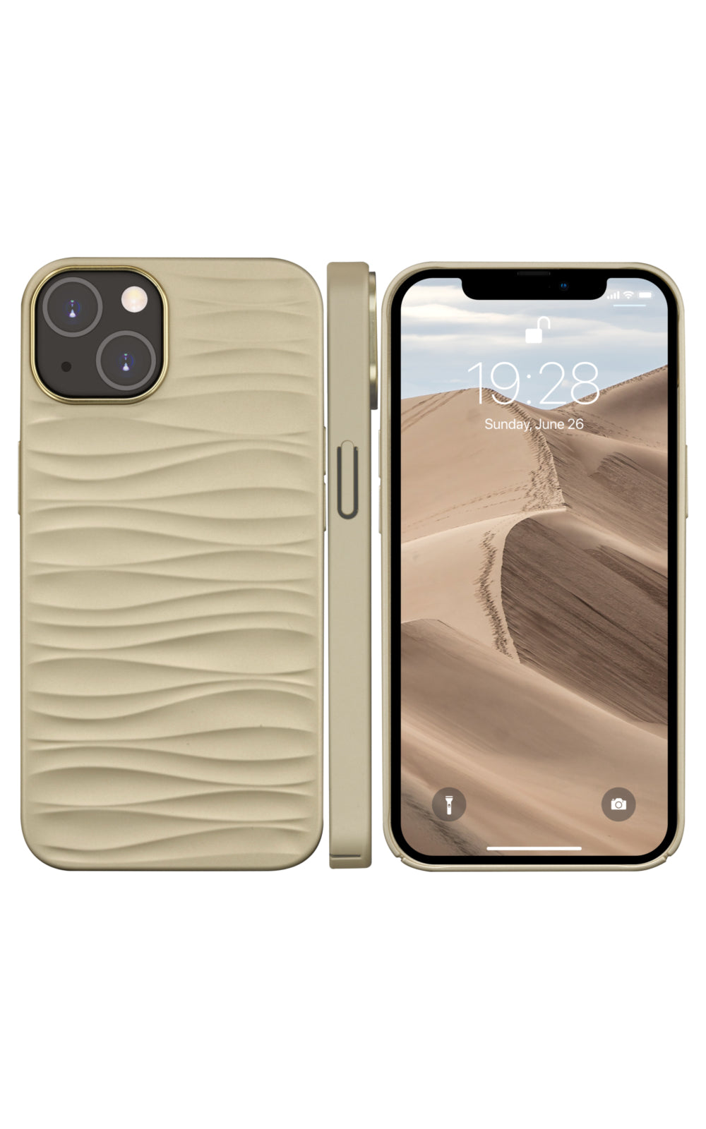 dbramante1928 Backcover – für Apple iPhone 14 Plus, Recycling-Kunststoff, Sand, bis 1,2 m sturzsicher