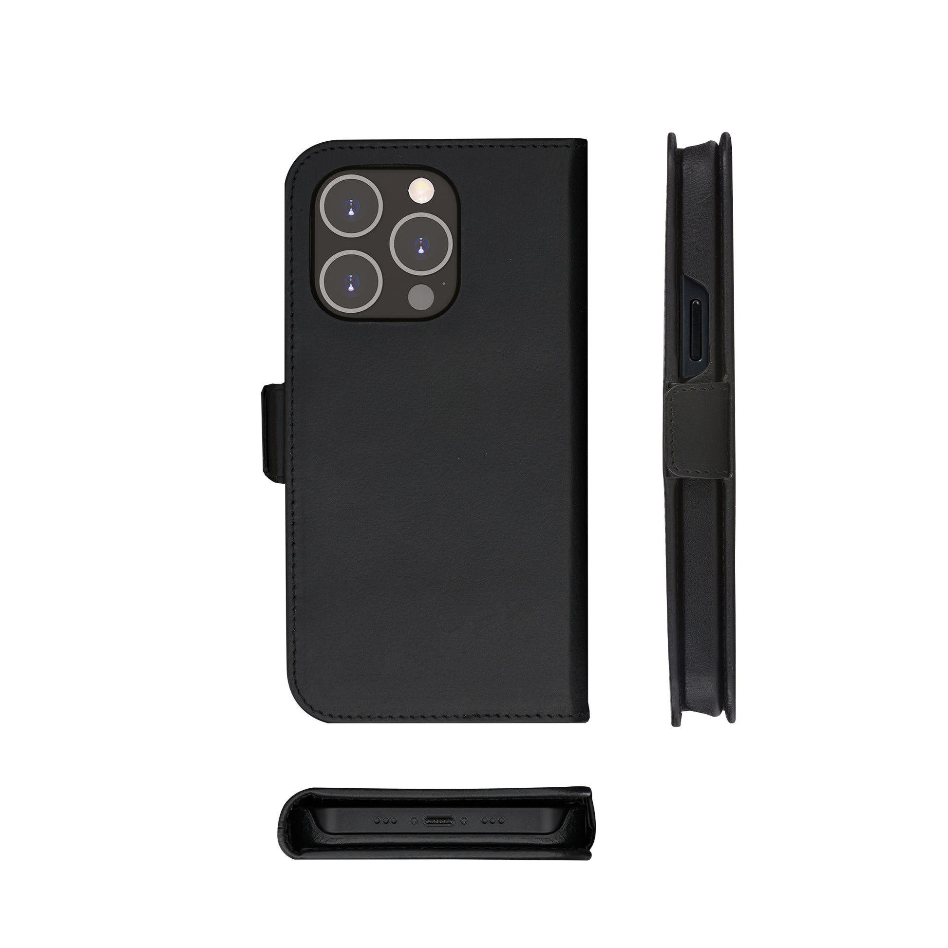 dbramante1928 Lynge Folio – für Apple iPhone 14 Pro, 3 Kartenfächer, Leder, Schwarz