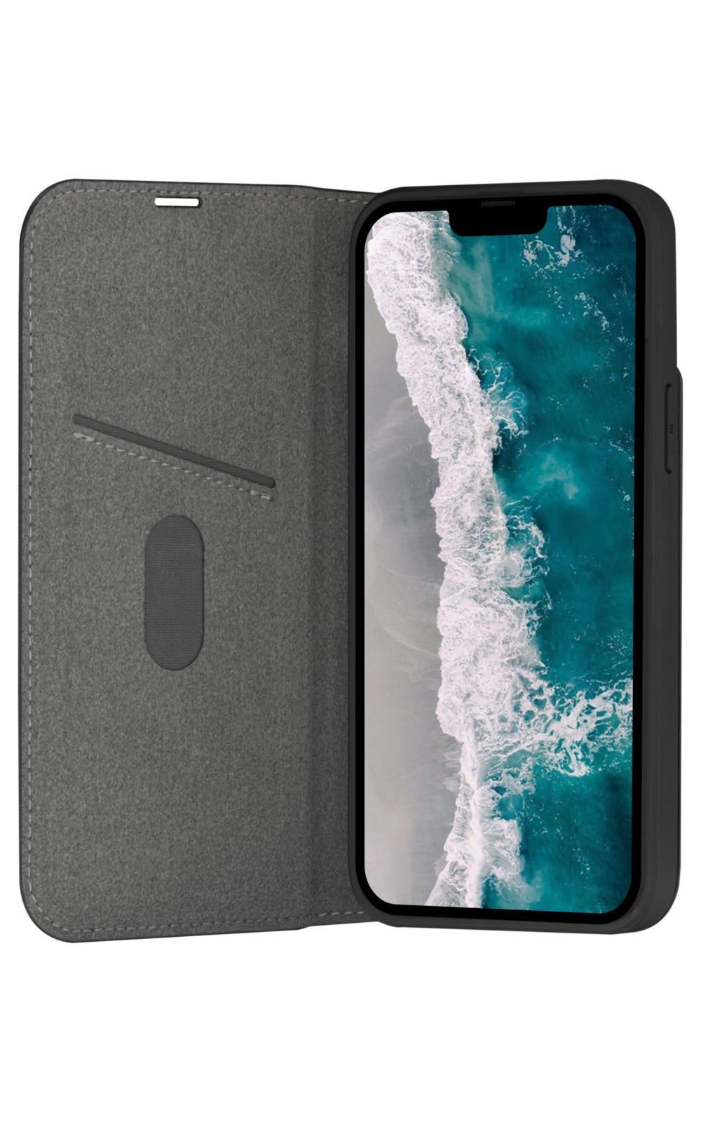 dbramante1928 Oslo Wallethülle – für Apple iPhone 14 Plus, 3 Kartenfächer, PU, schwarz, kabelloses Laden