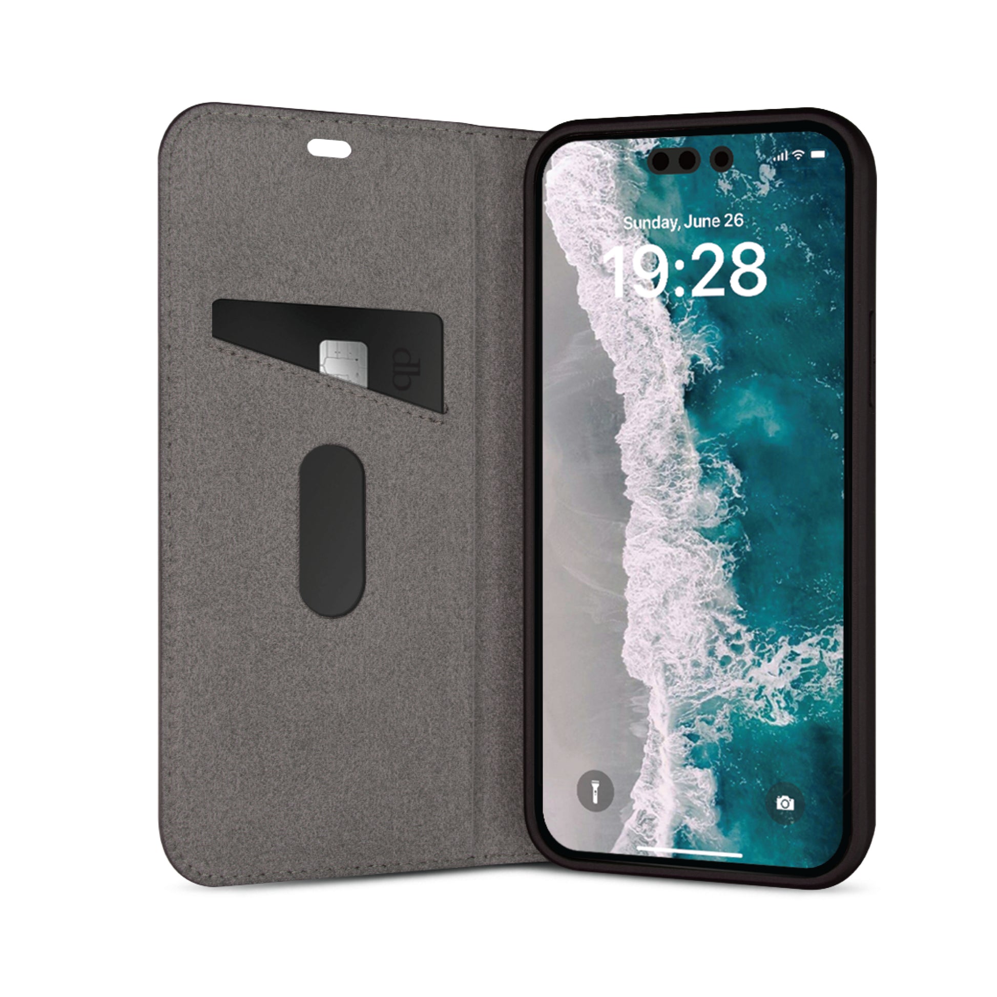 dbramante1928 Wallethülle – für Apple iPhone 14 Pro Max, mit Ständer, 3 Kartenfächer, PU, schwarz