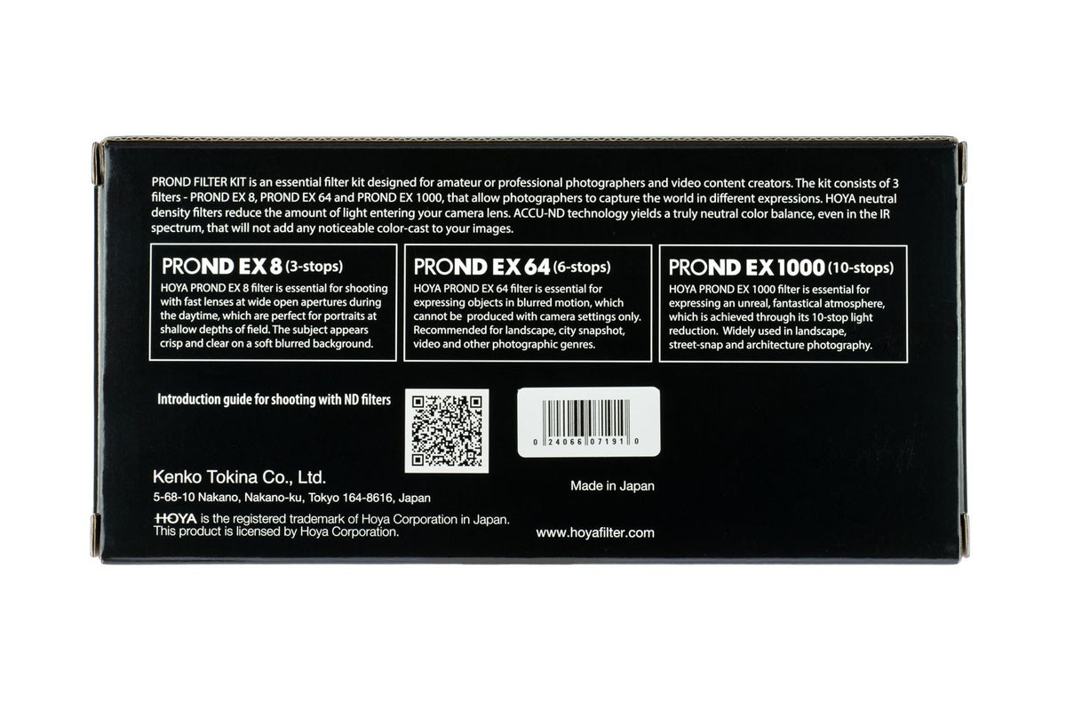 Hoya PRO ND EX Filter-Kit 77 mm – ND8/64/1000 – 3er-Pack