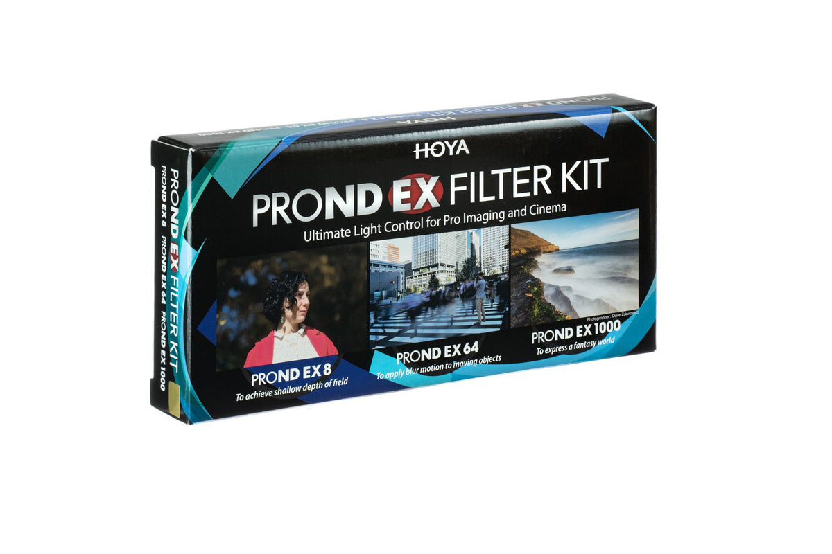 Hoya PRO ND EX ND-Filter-Set 55 mm – ND8, ND64, ND1000 – Aluminium, Tragetasche – 3er-Pack