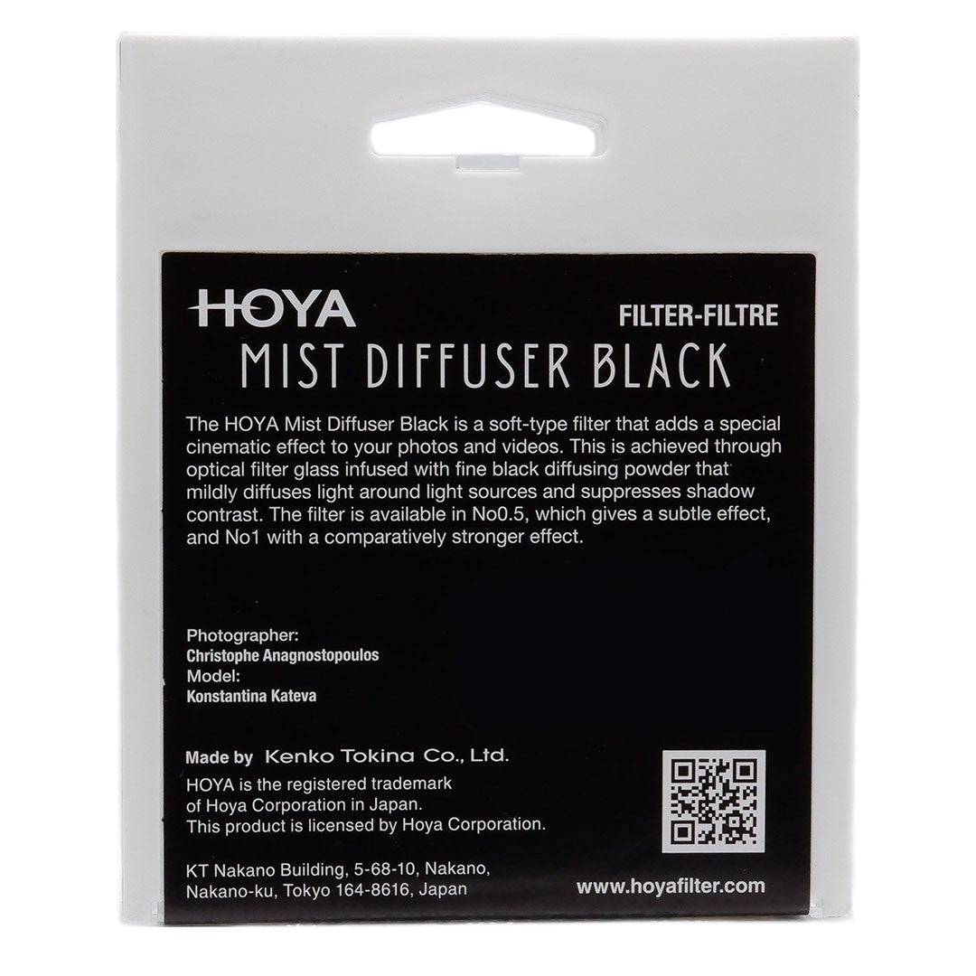 Hoya Mist Diffuser No1 Diffusionsfilter 72 mm – Aluminium – Schwarz – für 72 mm