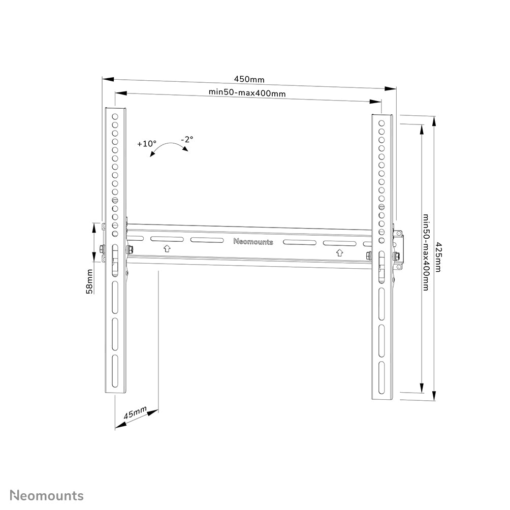 Neomounts Wandhalterung – Neigbar – 32–65" – VESA 50×50–400×400 – bis 35 kg, Diebstahlsicherung – WL35-350BL14