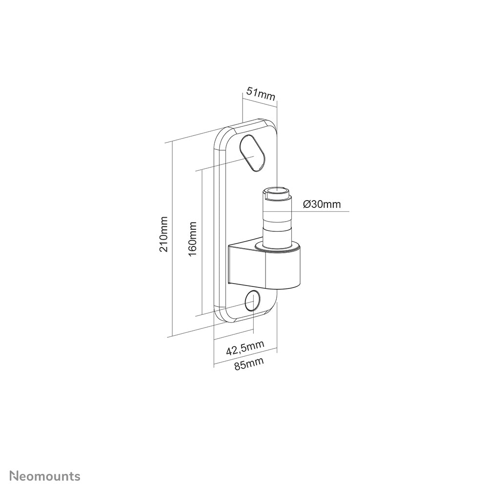 Neomounts AWL75-450BL Wandplatte – 210×85×75 mm – für DS70-450BL1/DS75-450BL2 – Schwarz
