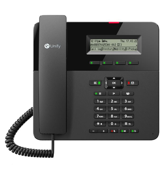 Mitel Unify OpenScape Desk Phone CP210 – IP-Telefon, 6 SIP-Konten, 3,4", Gigabit, PoE, schwarz