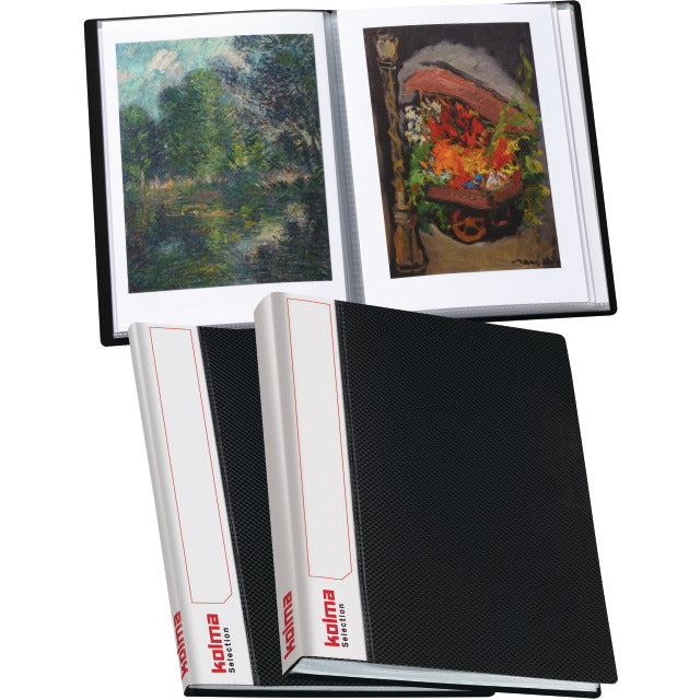 Kolma Sichtbuch Selection – 20 Sichttaschen, A5, glatt, glänzend, schwarz, Kunststoff