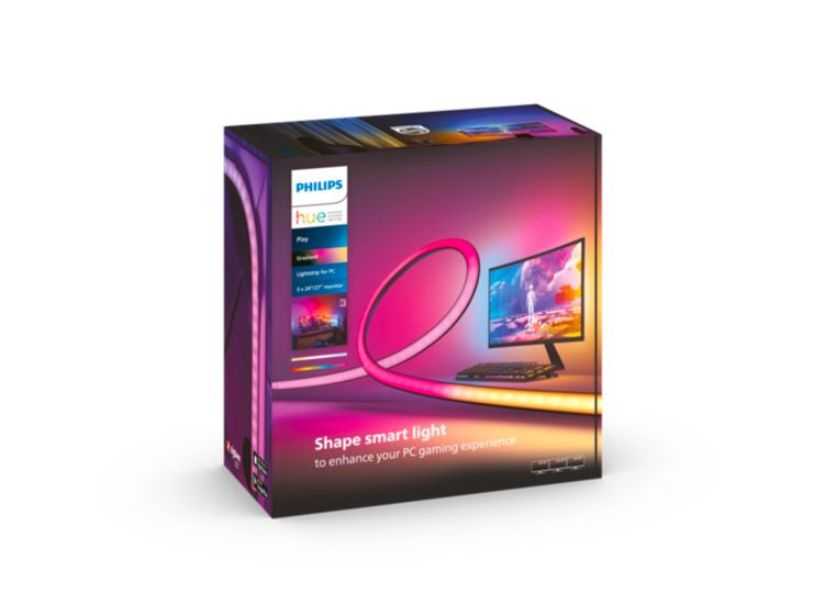 Philips Hue Lightstrip LED Play Gradient PC – Zigbee – 2'000–6'500 K – 24 W – 187,5 cm – schwarz