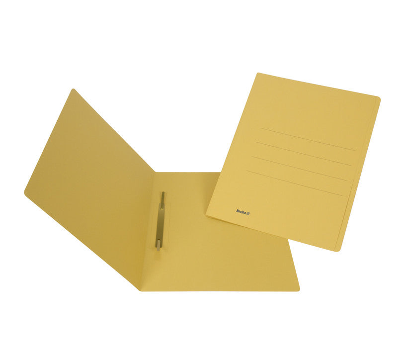 Biella Schnellhefter – A4, Karton, gelb, Heftzunge, Beschriftungslinien, 240 g/m², 1 Stk.