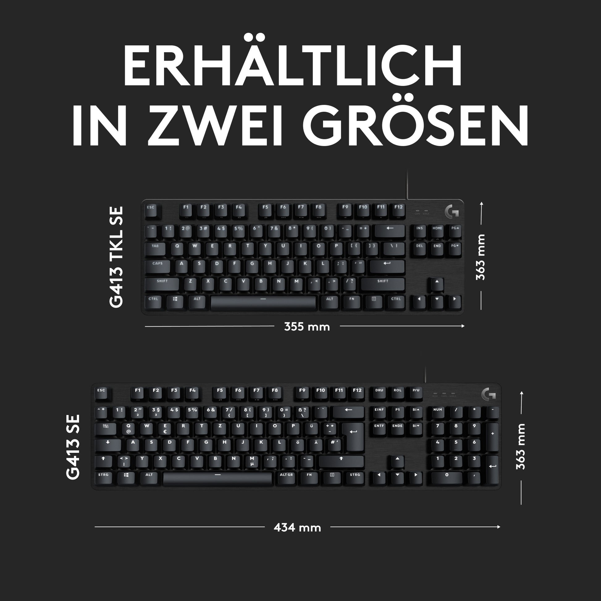 Logitech G G413 SE – Gaming-Tastatur – Mechanisch, Kabelgebunden – USB-A – QWERTZ (CH) – Beleuchtet – Schwarz