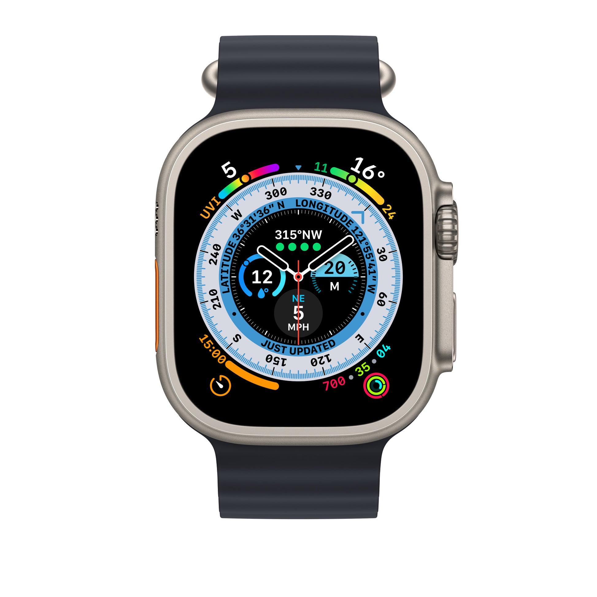 Apple Ocean Band Verlängerung – Mitternacht, für Apple Watch 44 mm, 45 mm, 49 mm
