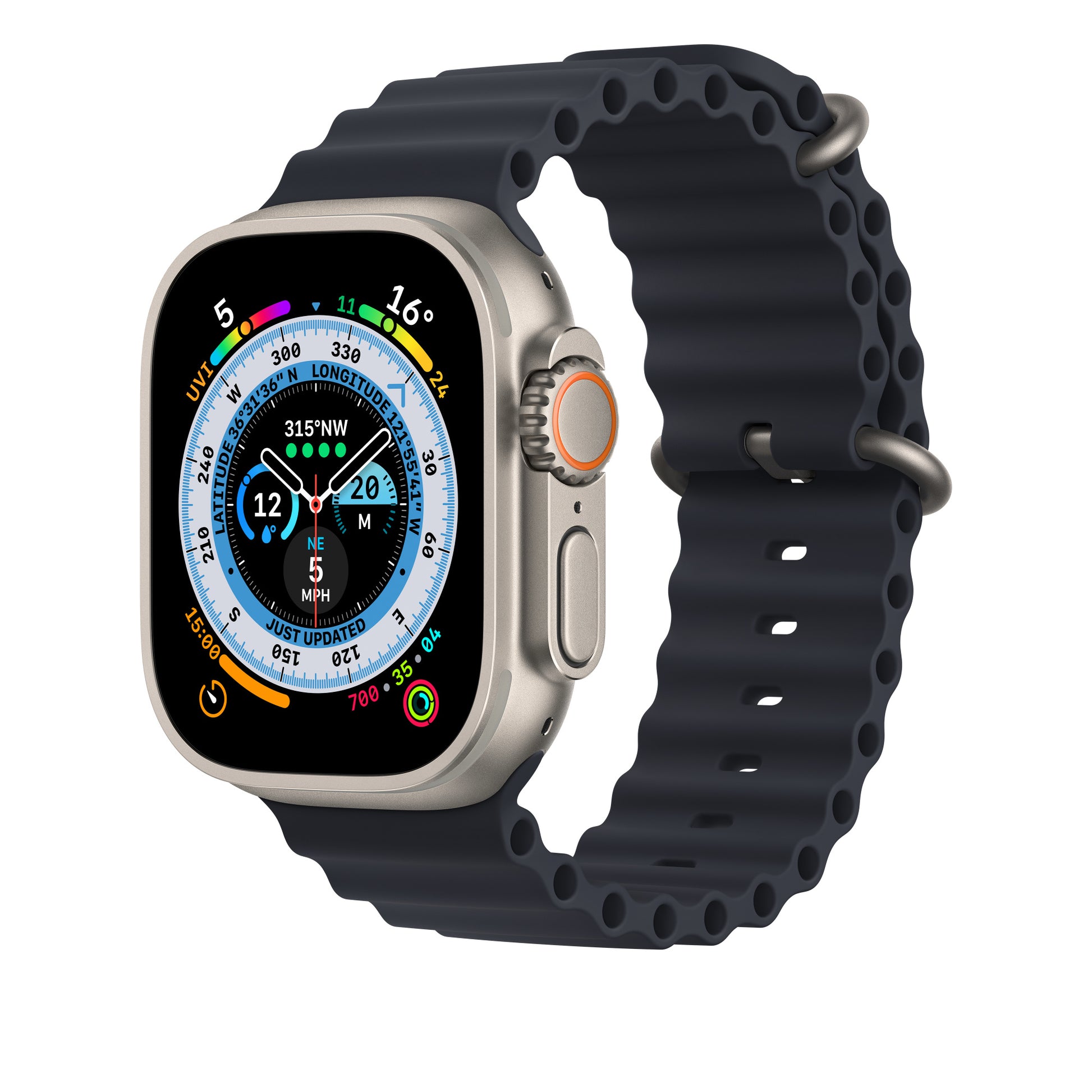 Apple Ocean Band Verlängerung – Mitternacht, für Apple Watch 44 mm, 45 mm, 49 mm