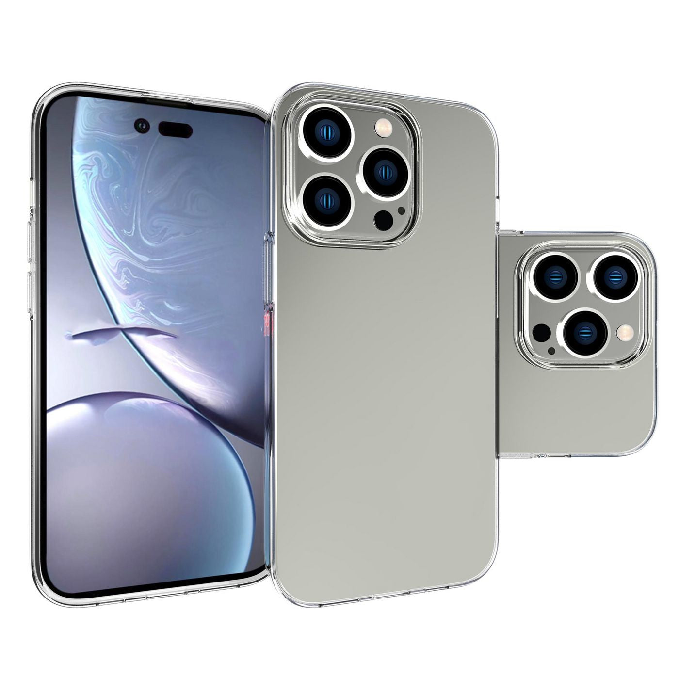 eSTUFF LONDON Backcover – für Apple iPhone 14 Pro, TPU, Transparent, stossfest
