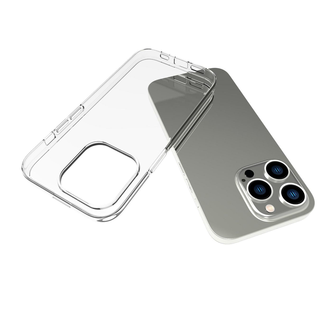 eSTUFF LONDON Backcover – für Apple iPhone 14 Pro, TPU, Transparent, stossfest