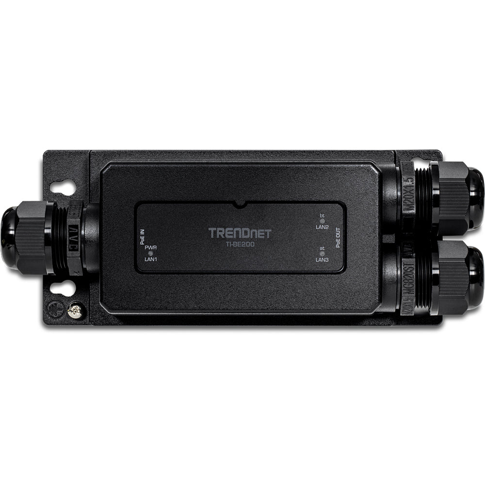 TRENDnet TI-BE200 – PoE-Extender Outdoor (IP67) – 3× RJ-45 1G (1× PoE++, 2× PoE+), PoE-Budget 60 W