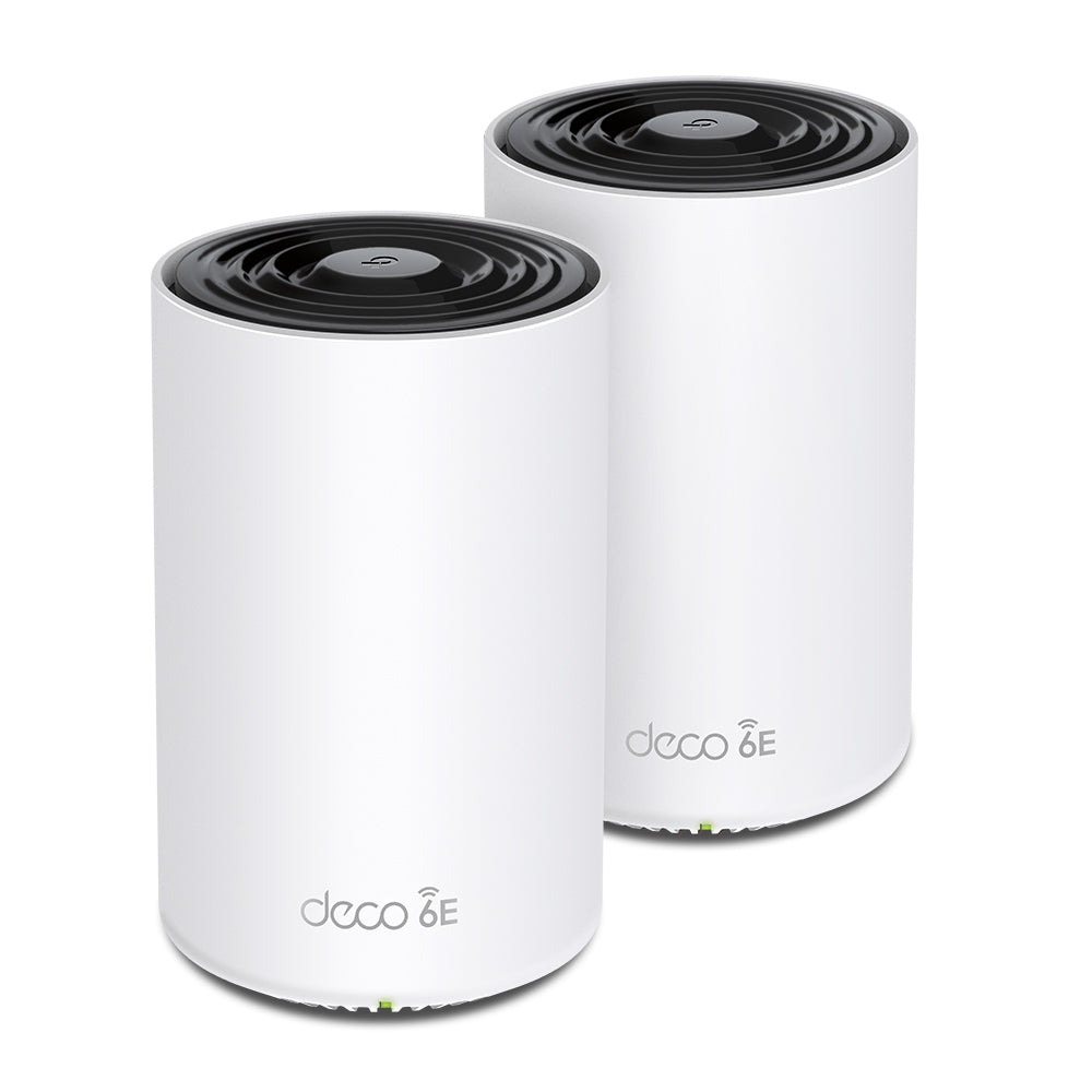 TP-Link Deco XE75 Pro Mesh-Set (2er) – Wi-Fi 6E, Tri-Band (2,4/5/6 GHz), je Node 1× 2,5GbE, 2× 1G