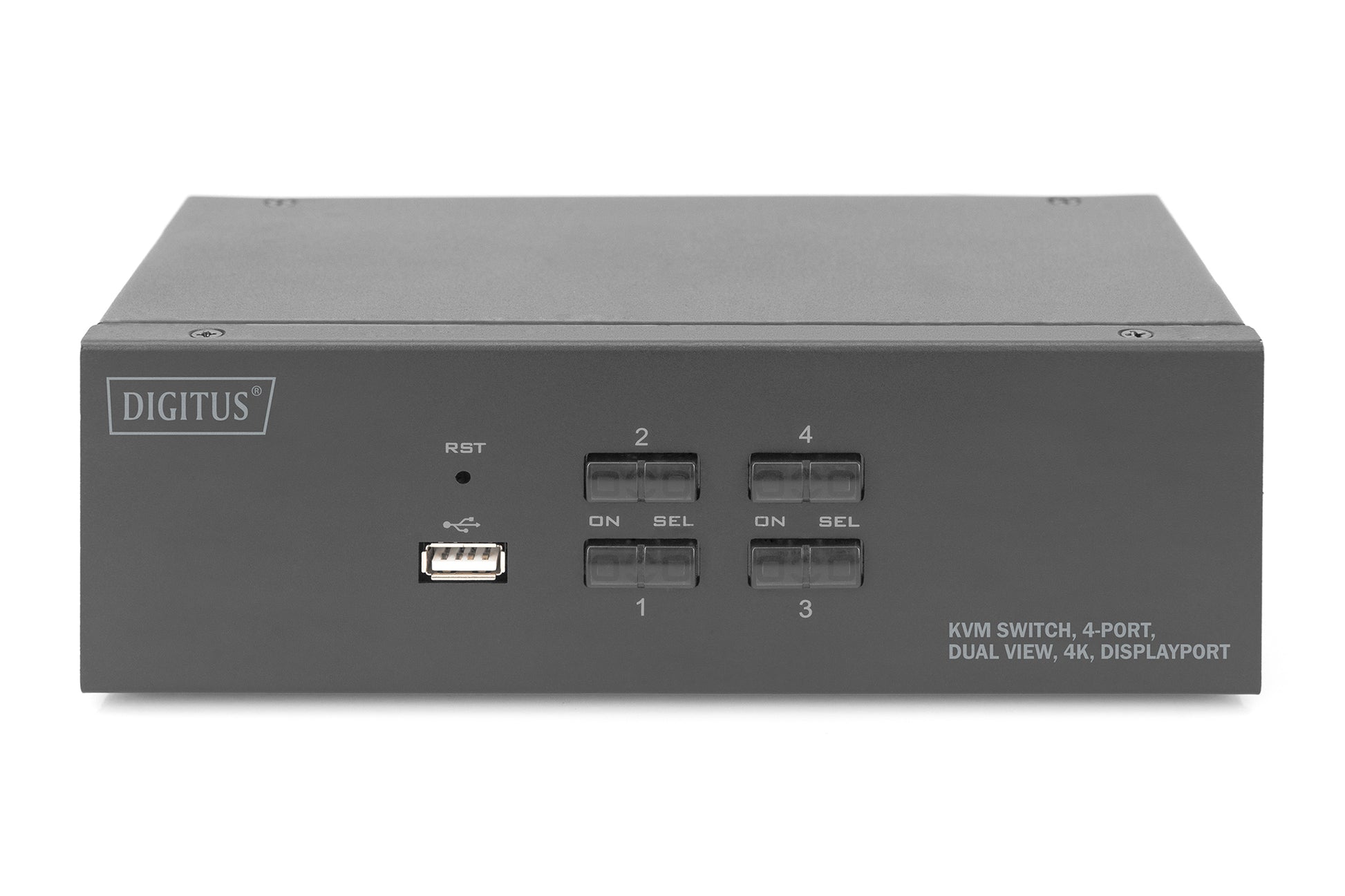 Digitus KVM-Switch 4-Port, DisplayPort/USB, 4K (3840 × 2160), Dual-Display